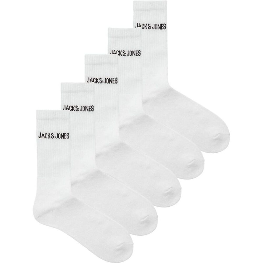 Jack And Jones Mens Regen Crew Socks (Pack of 5) / White